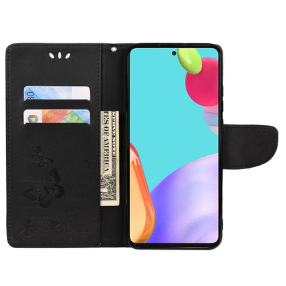 For Samsung Galaxy A23 5G Butterfly Embossed Horizontal Flip Leather Phone Case with Card Slot & Holder(Black) by buy2fix