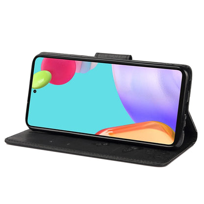 For Samsung Galaxy A23 5G Butterfly Embossed Horizontal Flip Leather Phone Case with Card Slot & Holder(Black) by buy2fix