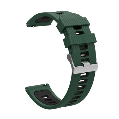 For Huawei Watch GT 3 42mm Two-color Silicone Watch Band(Dark Green Black) by buy2fix