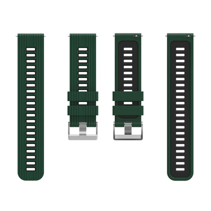 For Huawei Watch GT 3 42mm Two-color Silicone Watch Band(Dark Green Black) by buy2fix