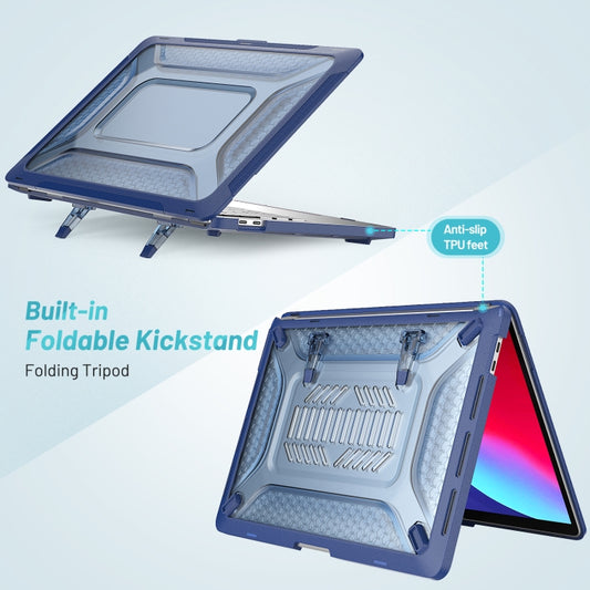 PC + TPU Honeycomb Laptop Protective Case For MacBook Pro 13.3 inch A2338 / A2289 / A2251 (2020)(Sapphire Blue) by buy2fix