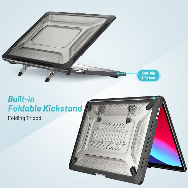 PC + TPU Honeycomb Laptop Protective Case For MacBook Pro 13.3 inch A2338 / A2289 / A2251 (2020)(Cool Black) by buy2fix