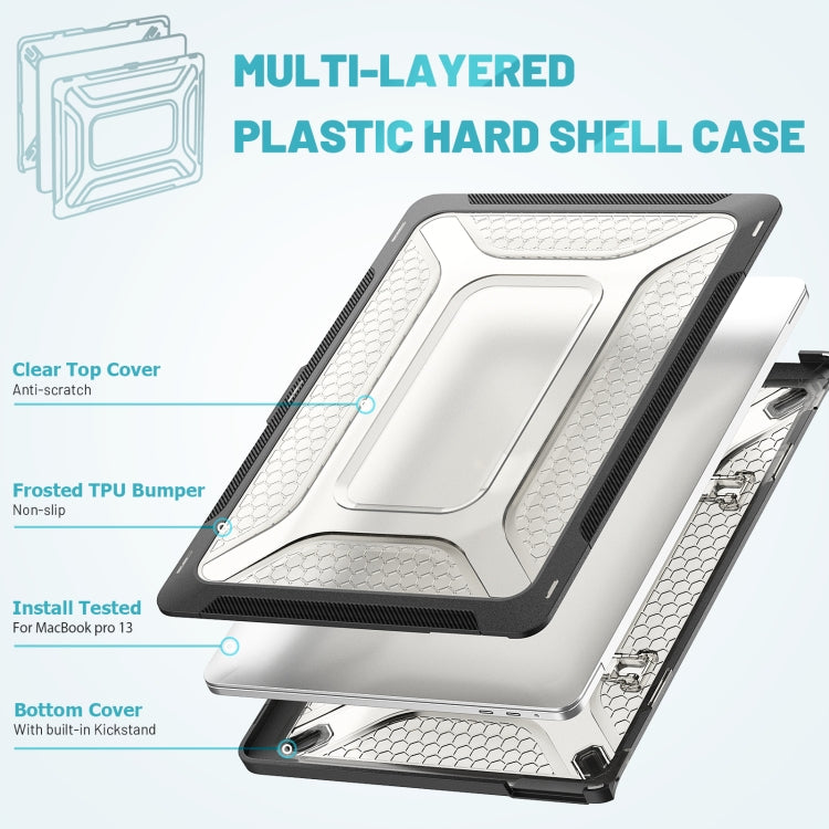 PC + TPU Honeycomb Laptop Protective Case For MacBook Pro 13.3 inch A2338 / A2289 / A2251 (2020)(Cool Black) by buy2fix