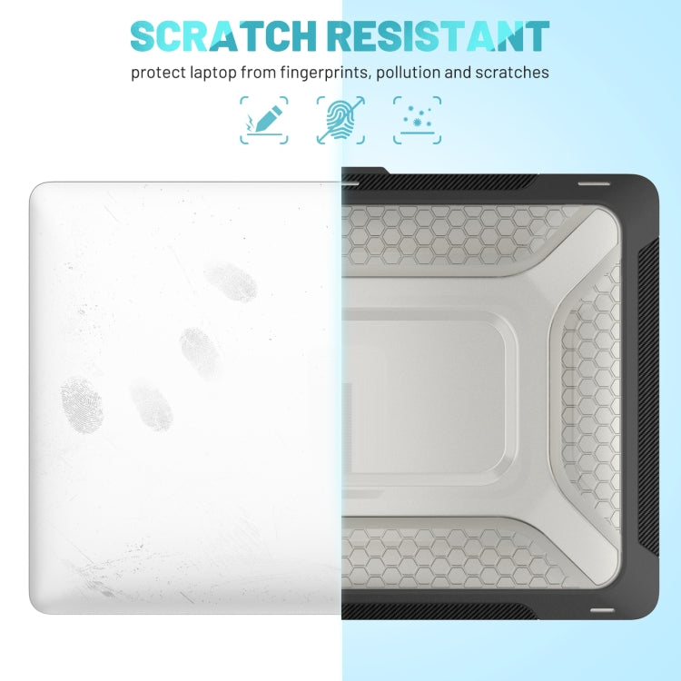 PC + TPU Honeycomb Laptop Protective Case For MacBook Pro 13.3 inch A2338 / A2289 / A2251 (2020)(Cool Black) by buy2fix