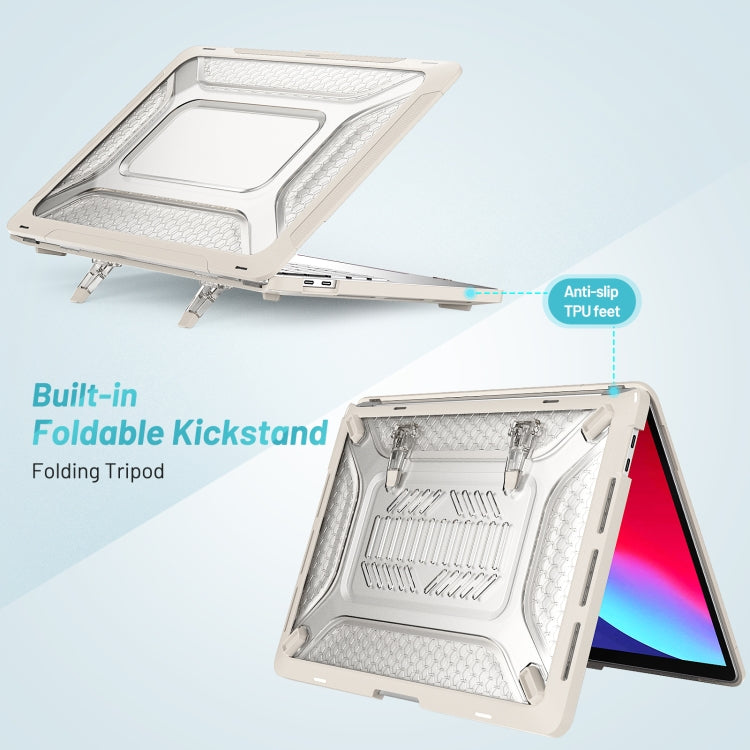 PC + TPU Honeycomb Laptop Protective Case For MacBook Pro 13.3 inch A2338 / A2289 / A2251 (2020)(Elegant Apricot) by buy2fix