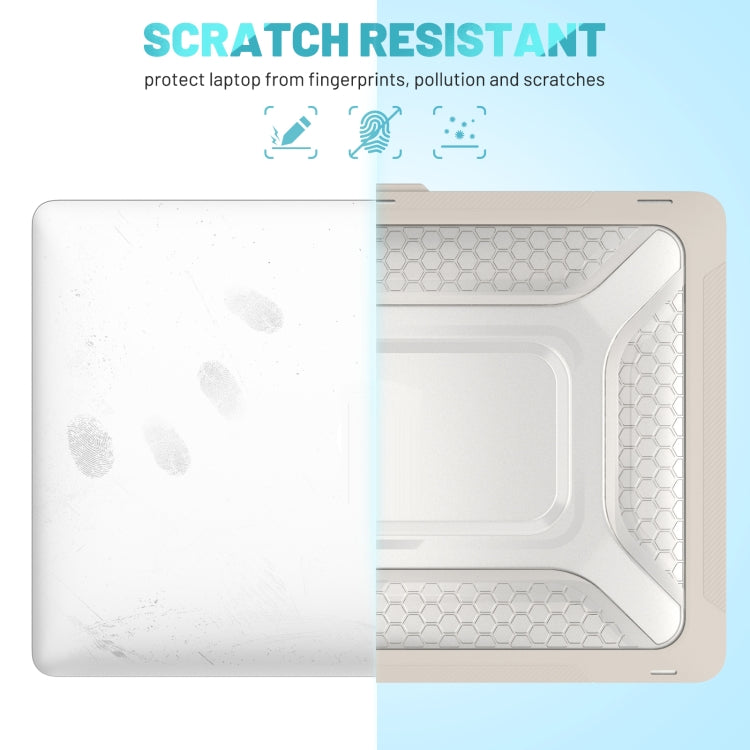 PC + TPU Honeycomb Laptop Protective Case For MacBook Pro 13.3 inch A2338 / A2289 / A2251 (2020)(Elegant Apricot) by buy2fix