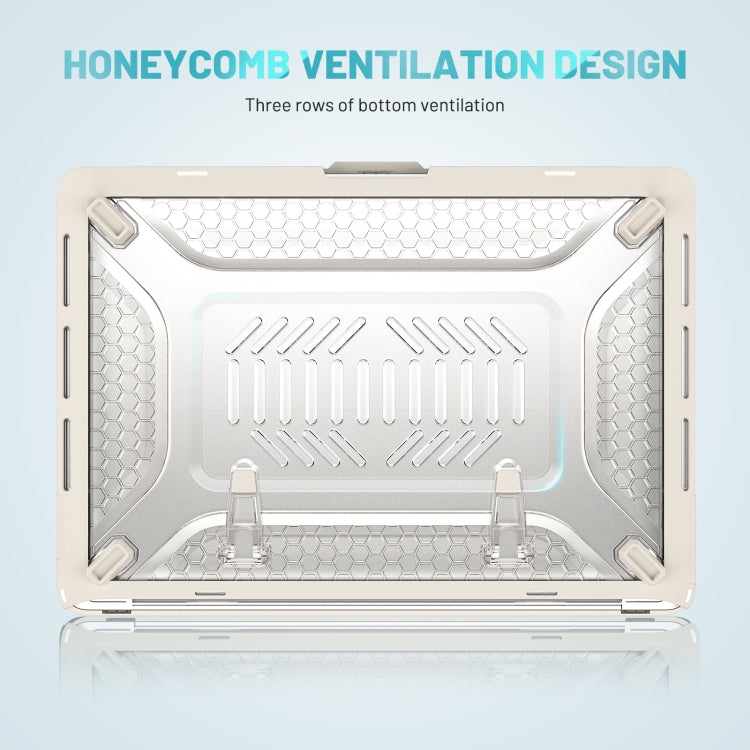 PC + TPU Honeycomb Laptop Protective Case For MacBook Pro 13.3 inch A2338 / A2289 / A2251 (2020)(Elegant Apricot) by buy2fix