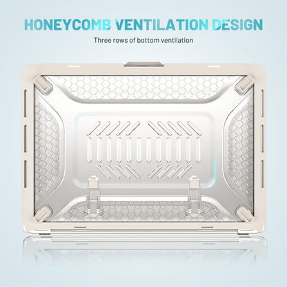 PC + TPU Honeycomb Laptop Protective Case For MacBook Pro 13.3 inch A2338 / A2289 / A2251 (2020)(Elegant Apricot) by buy2fix