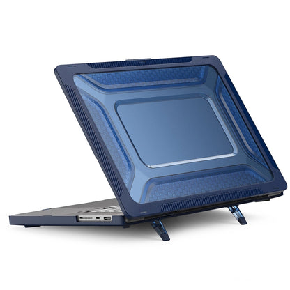 PC + TPU Honeycomb Laptop Protective Case For MacBook Pro 16.2 inch A2485 2021(Sapphire Blue) by buy2fix