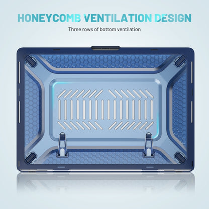 PC + TPU Honeycomb Laptop Protective Case For MacBook Pro 16.2 inch A2485 2021(Sapphire Blue) by buy2fix