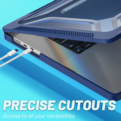 PC + TPU Honeycomb Laptop Protective Case For MacBook Pro 16.2 inch A2485 2021(Sapphire Blue) by buy2fix