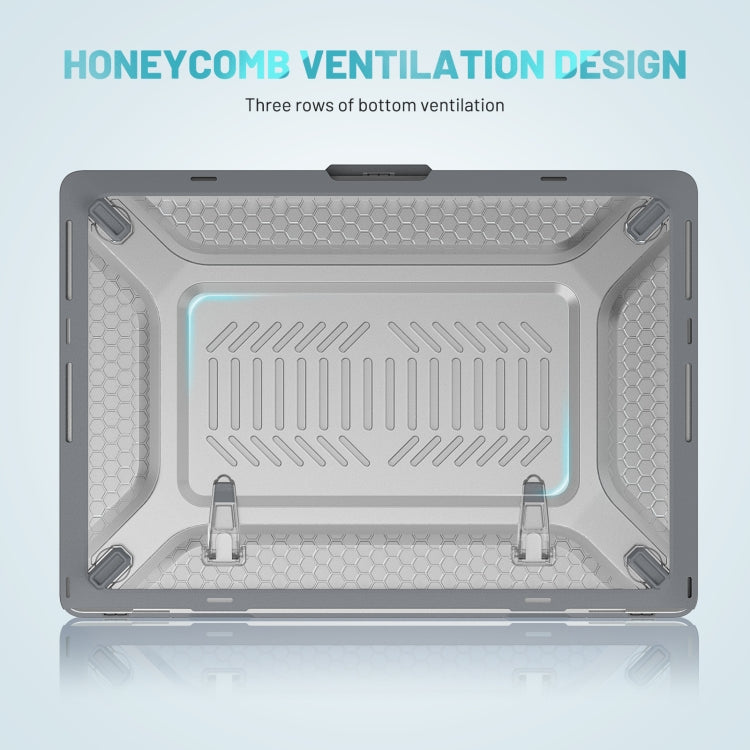 PC + TPU Honeycomb Laptop Protective Case For MacBook Pro 16.2 inch A2485 2021(Star Gray) by buy2fix