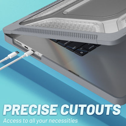 PC + TPU Honeycomb Laptop Protective Case For MacBook Pro 16.2 inch A2485 2021(Star Gray) by buy2fix