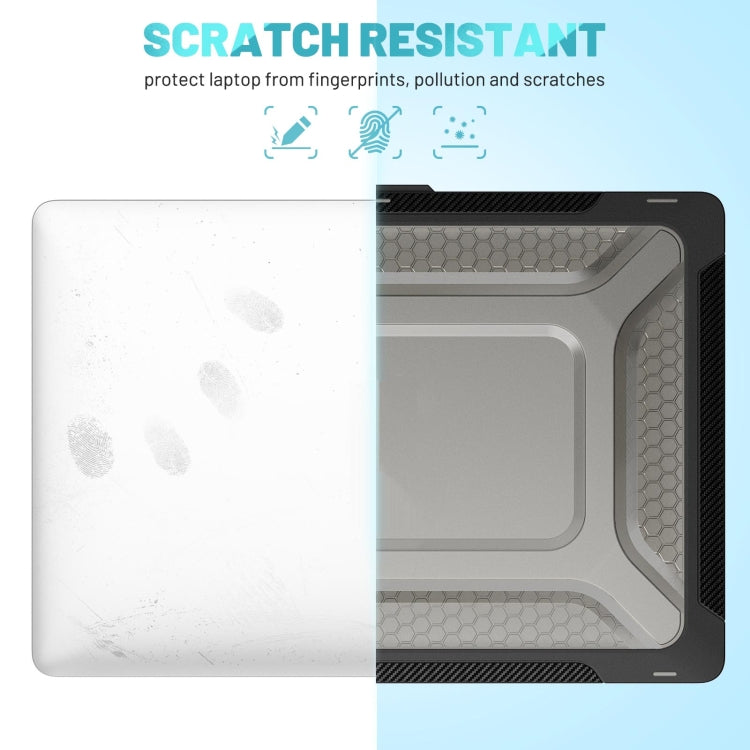 PC + TPU Honeycomb Laptop Protective Case For MacBook Pro 16.2 inch A2485 2021(Cool Black) by buy2fix