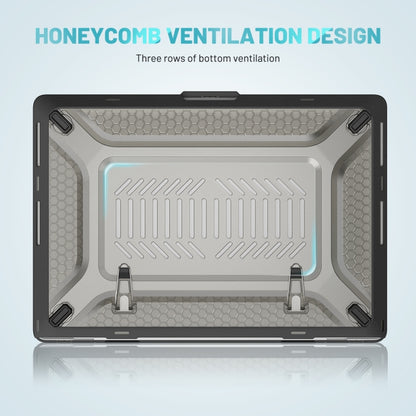 PC + TPU Honeycomb Laptop Protective Case For MacBook Pro 16.2 inch A2485 2021(Cool Black) by buy2fix