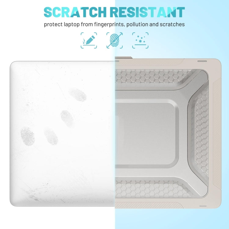 PC + TPU Honeycomb Laptop Protective Case For MacBook Pro 16.2 inch A2485 2021(Elegant Apricot) by buy2fix