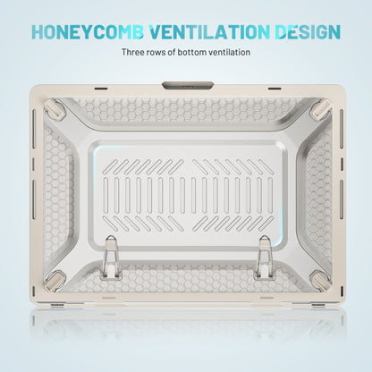 PC + TPU Honeycomb Laptop Protective Case For MacBook Pro 16.2 inch A2485 2021(Elegant Apricot) by buy2fix