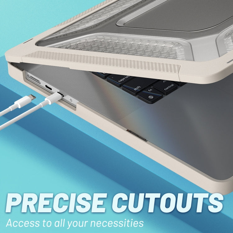 PC + TPU Honeycomb Laptop Protective Case For MacBook Pro 16.2 inch A2485 2021(Elegant Apricot) by buy2fix