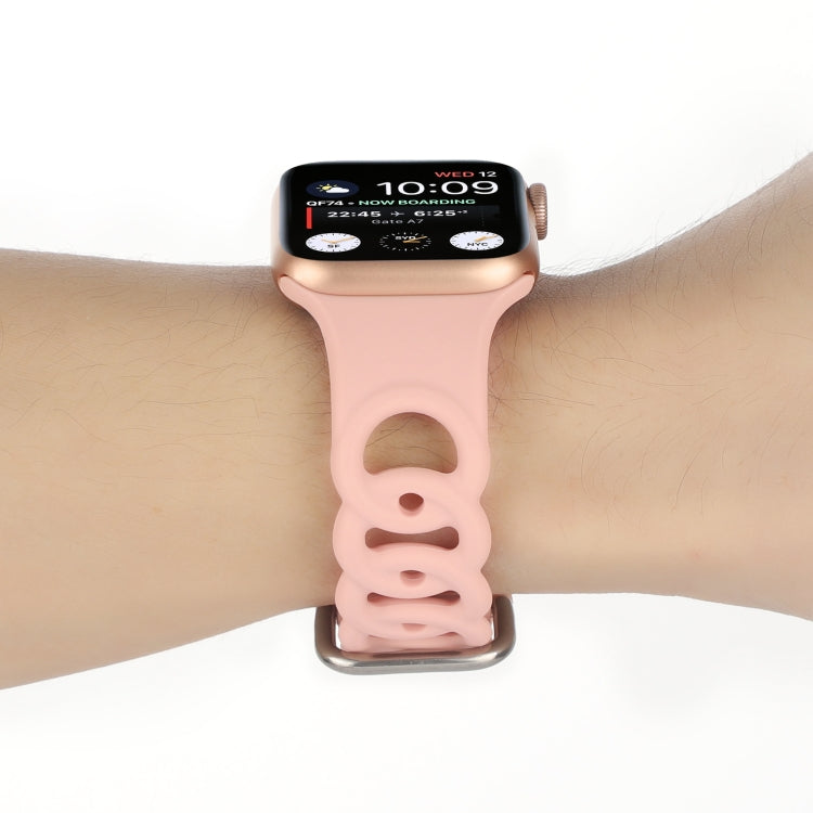 Hollow Out Silicone Watch Band For Apple Watch Series 9&8&7 41mm / SE 3&SE 2&6&SE&5&4 40mm / 3&2&1 38mm(12) - Watch Bands by buy2fix | Online Shopping UK | buy2fix