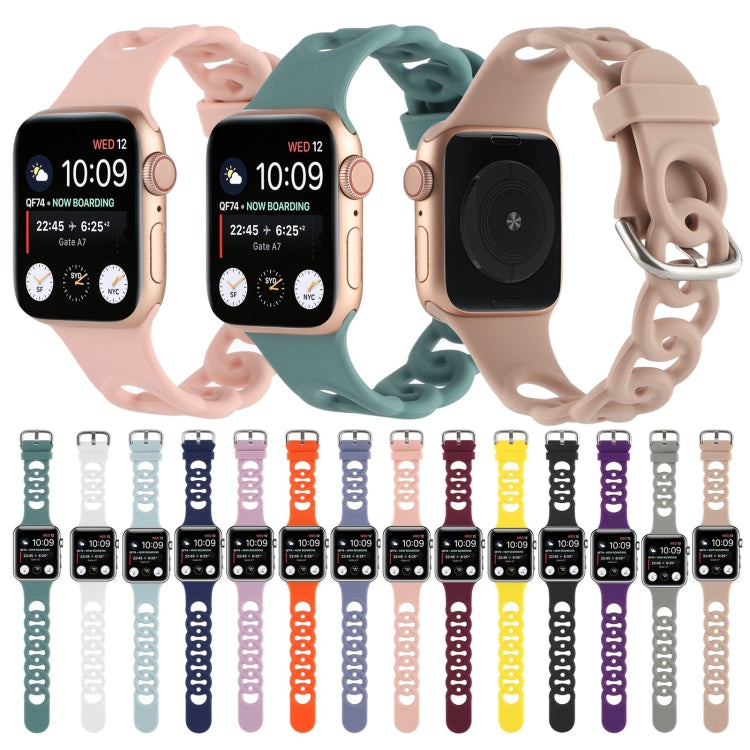 Hollow Out Silicone Watch Band For Apple Watch Series 9&8&7 41mm / SE 3&SE 2&6&SE&5&4 40mm / 3&2&1 38mm(12) - Watch Bands by buy2fix | Online Shopping UK | buy2fix