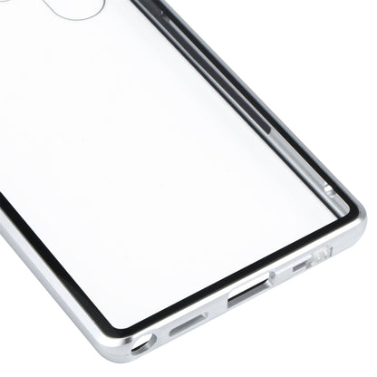 For Samsung Galaxy S22 Ultra 5G HD Magnetic Metal Tempered Glass Phone Case(Silver) - Galaxy S22 Ultra 5G Cases by buy2fix | Online Shopping UK | buy2fix