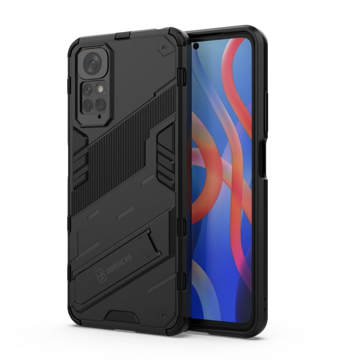 For Xiaomi Redmi Note 11 / Note 11S Global Punk Armor 2 in 1 PC + TPU Shockproof Phone Case with Invisible Holder(Black) by buy2fix
