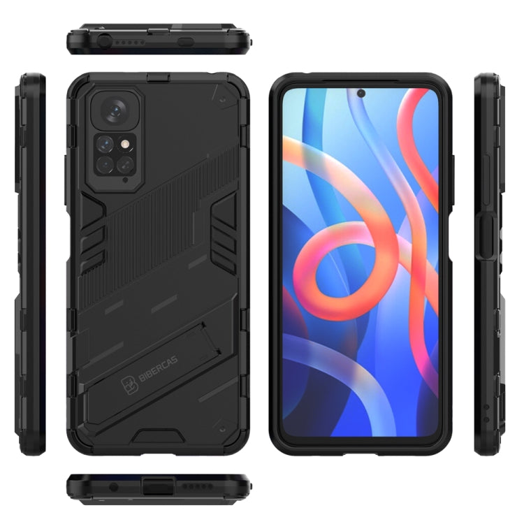 For Xiaomi Redmi Note 11 / Note 11S Global Punk Armor 2 in 1 PC + TPU Shockproof Phone Case with Invisible Holder(Black) by buy2fix