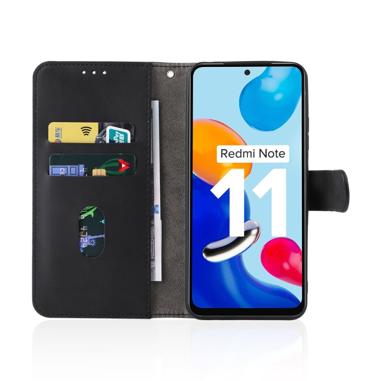 For Xiaomi Redmi Note 11 / Note 11S Global Skin Feel Magnetic Buckle Leather Phone Case(Black) by buy2fix