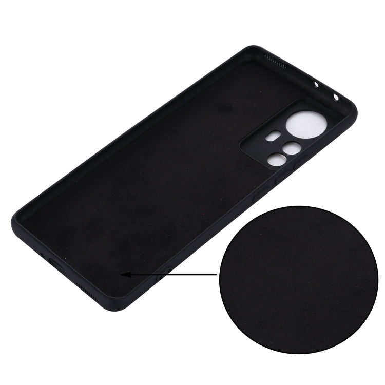 For Xiaomi 12 Pro Pure Color Liquid Silicone Phone Case(Black) by buy2fix
