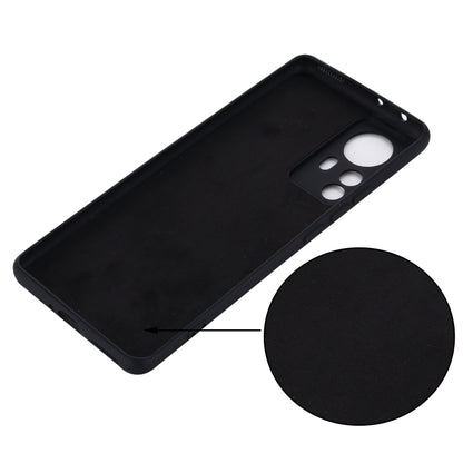For Xiaomi 12 Pro Pure Color Liquid Silicone Phone Case(Black) by buy2fix