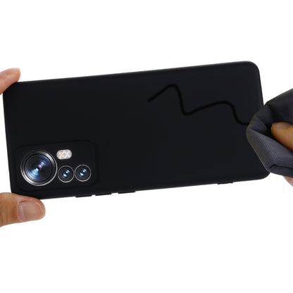 For Xiaomi 12 Pro Pure Color Liquid Silicone Phone Case(Black) by buy2fix