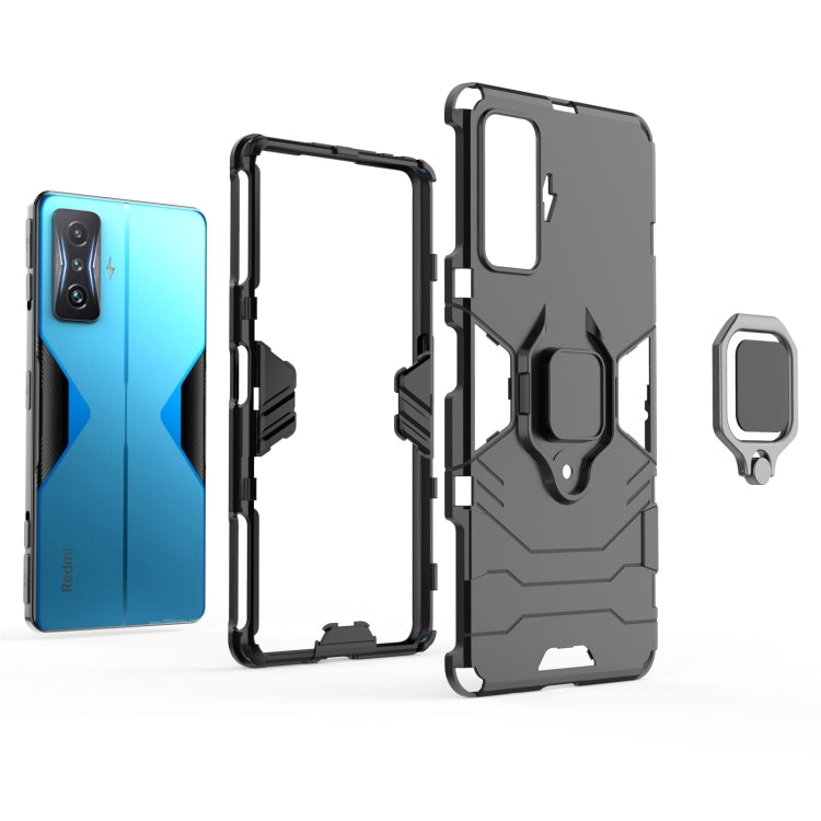 For Xiaomi Redmi K50 Gaming Shockproof PC + TPU Phone Case with Magnetic Ring Holder(Black) - Xiaomi Cases by buy2fix | Online Shopping UK | buy2fix