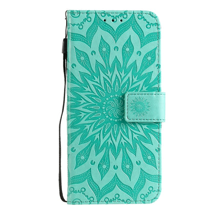 For Galaxy A51 Sun Print Horizontal Flip Protective Case with Holder & Card Slots & Wallet(Green) by buy2fix