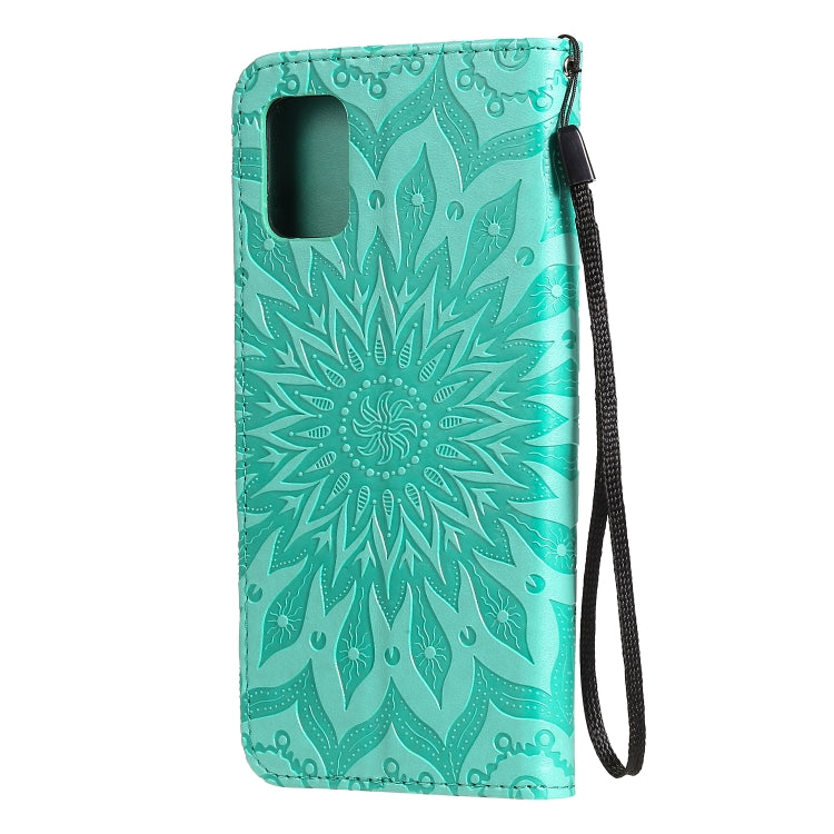 For Galaxy A51 Sun Print Horizontal Flip Protective Case with Holder & Card Slots & Wallet(Green) by buy2fix