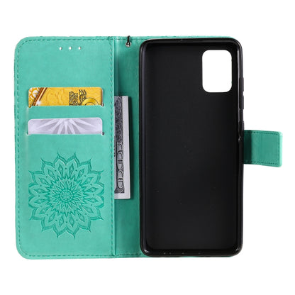 For Galaxy A51 Sun Print Horizontal Flip Protective Case with Holder & Card Slots & Wallet(Green) by buy2fix