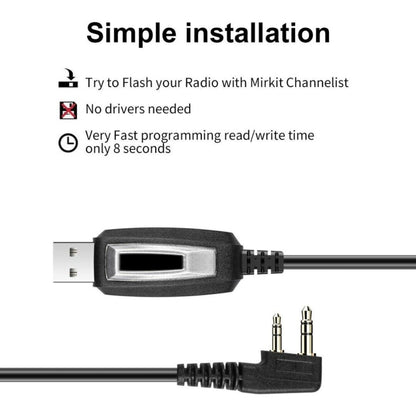 RETEVIS J9110P Dedicated USB Programming Cable for RT3S Series EDA0014386 / EDA0014407(Black) - Other Accessories by RETEVIS | Online Shopping UK | buy2fix