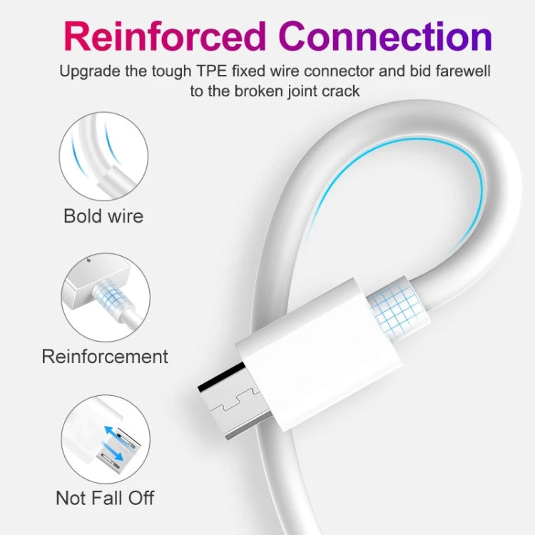 USB to Micro USB Copper Core Charging Cable, Cable Length:1m(White) by buy2fix