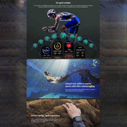 TANK M1 1.72 TFT Screen Smart Watch, Support Sleep Monitoring / Heart Rate Monitoring(Camouflage Green) by buy2fix