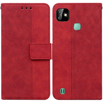 For Infinix Smart HD 2021 X612 Geometric Embossed Leather Phone Case(Red) - Infinix Cases by buy2fix | Online Shopping UK | buy2fix