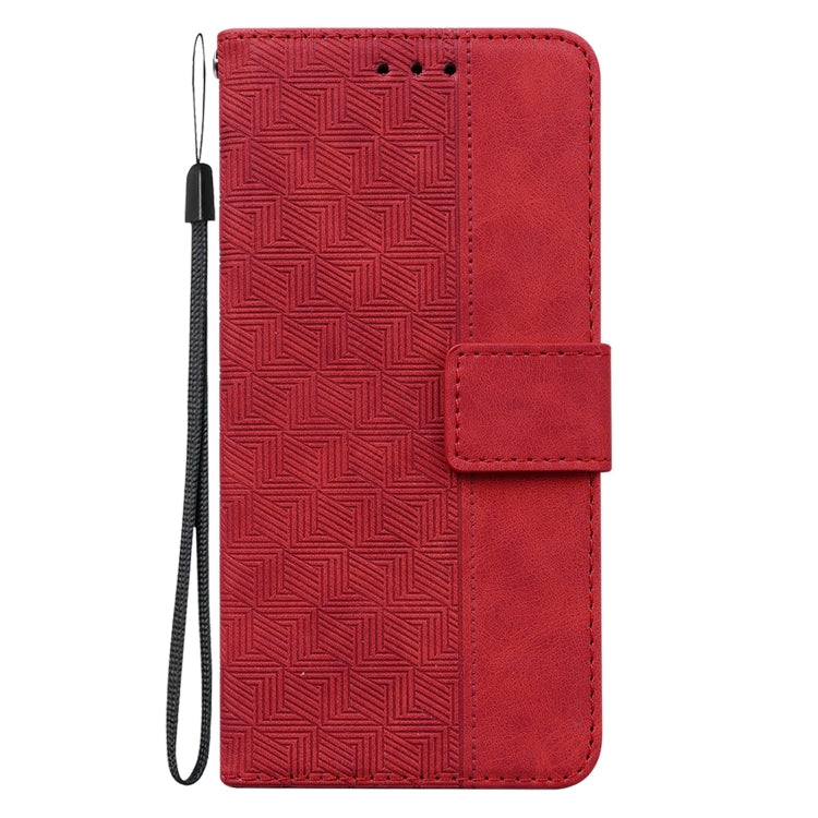 For Infinix Smart HD 2021 X612 Geometric Embossed Leather Phone Case(Red) - Infinix Cases by buy2fix | Online Shopping UK | buy2fix