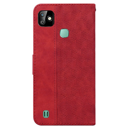 For Infinix Smart HD 2021 X612 Geometric Embossed Leather Phone Case(Red) - Infinix Cases by buy2fix | Online Shopping UK | buy2fix