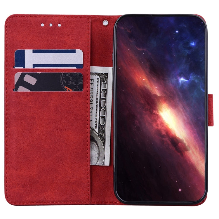 For Tecno Spark 6 Geometric Embossed Leather Phone Case(Red) by buy2fix