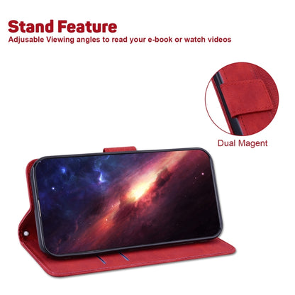 For Tecno Spark 6 Geometric Embossed Leather Phone Case(Red) by buy2fix