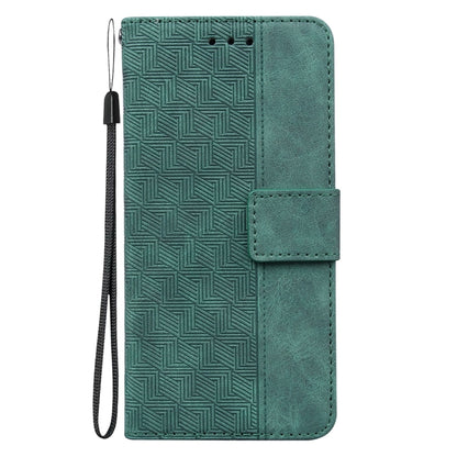 For OnePlus 10 Pro 5G Geometric Embossed Leather Phone Case(Green) - OnePlus Cases by buy2fix | Online Shopping UK | buy2fix