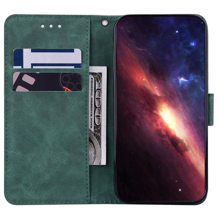 For OnePlus 10 Pro 5G Geometric Embossed Leather Phone Case(Green) - OnePlus Cases by buy2fix | Online Shopping UK | buy2fix