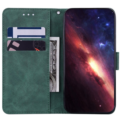For OnePlus 10 Pro 5G Geometric Embossed Leather Phone Case(Green) - OnePlus Cases by buy2fix | Online Shopping UK | buy2fix