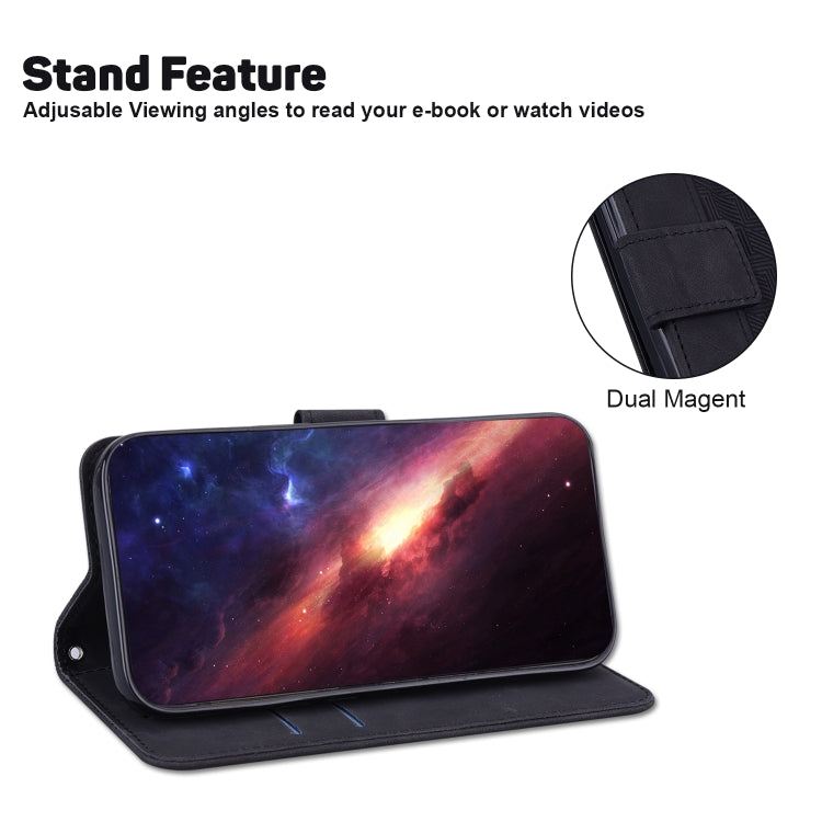 For Samsung Galaxy A13 4G Geometric Embossed Leather Phone Case(Black) - Galaxy Phone Cases by buy2fix | Online Shopping UK | buy2fix