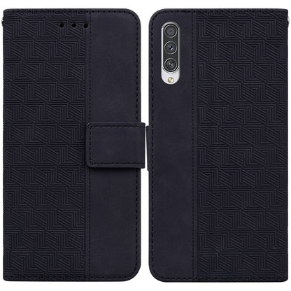 For Samsung Galaxy A70 / A70s Geometric Embossed Leather Phone Case(Black) - Galaxy Phone Cases by buy2fix | Online Shopping UK | buy2fix