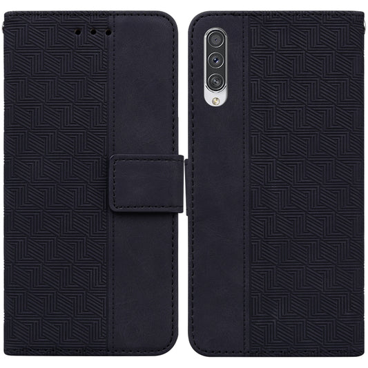 For Samsung Galaxy A70 / A70s Geometric Embossed Leather Phone Case(Black) - Galaxy Phone Cases by buy2fix | Online Shopping UK | buy2fix