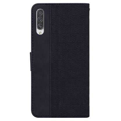 For Samsung Galaxy A70 / A70s Geometric Embossed Leather Phone Case(Black) - Galaxy Phone Cases by buy2fix | Online Shopping UK | buy2fix